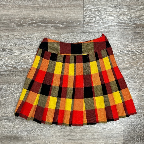 70's Plaid Pleaded Skirt - Picture 2 of 5